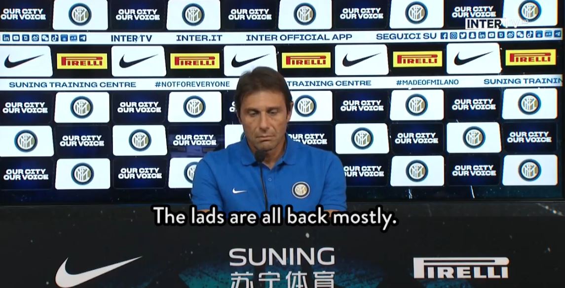 Antonio Conte in conferenza stampa alla vigilia del derby