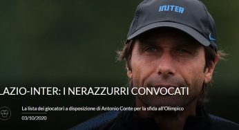 Lazio-Inter, i 23 convocati di Antonio Conte